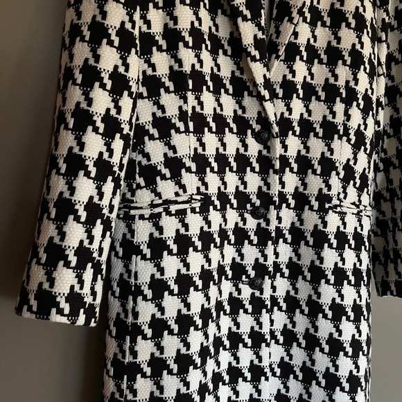 NWT L'AGENCE Xander Single Breasted Coat Black White Size 4 French Chic Academia - Picture 8 of 16